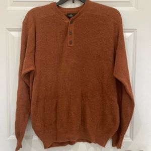 Redhead XL vintage thick Henley orange rust outdoor hunting workwear sweater